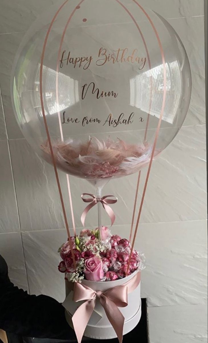 Customizable Hot Air Balloon Floral Gift Box